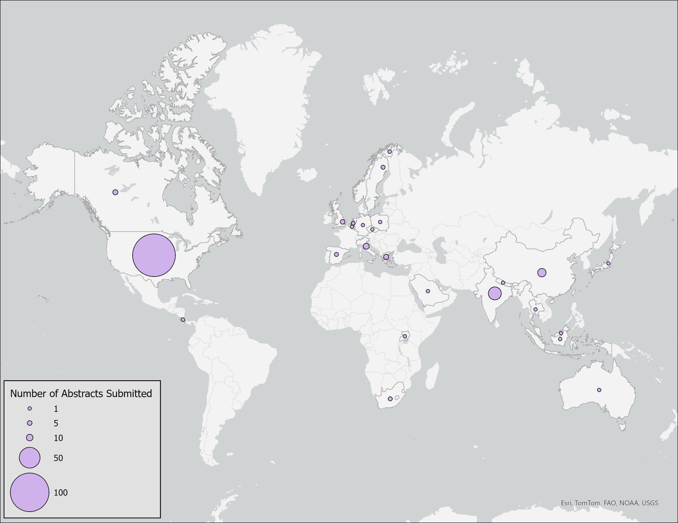 map of where abstracts came from